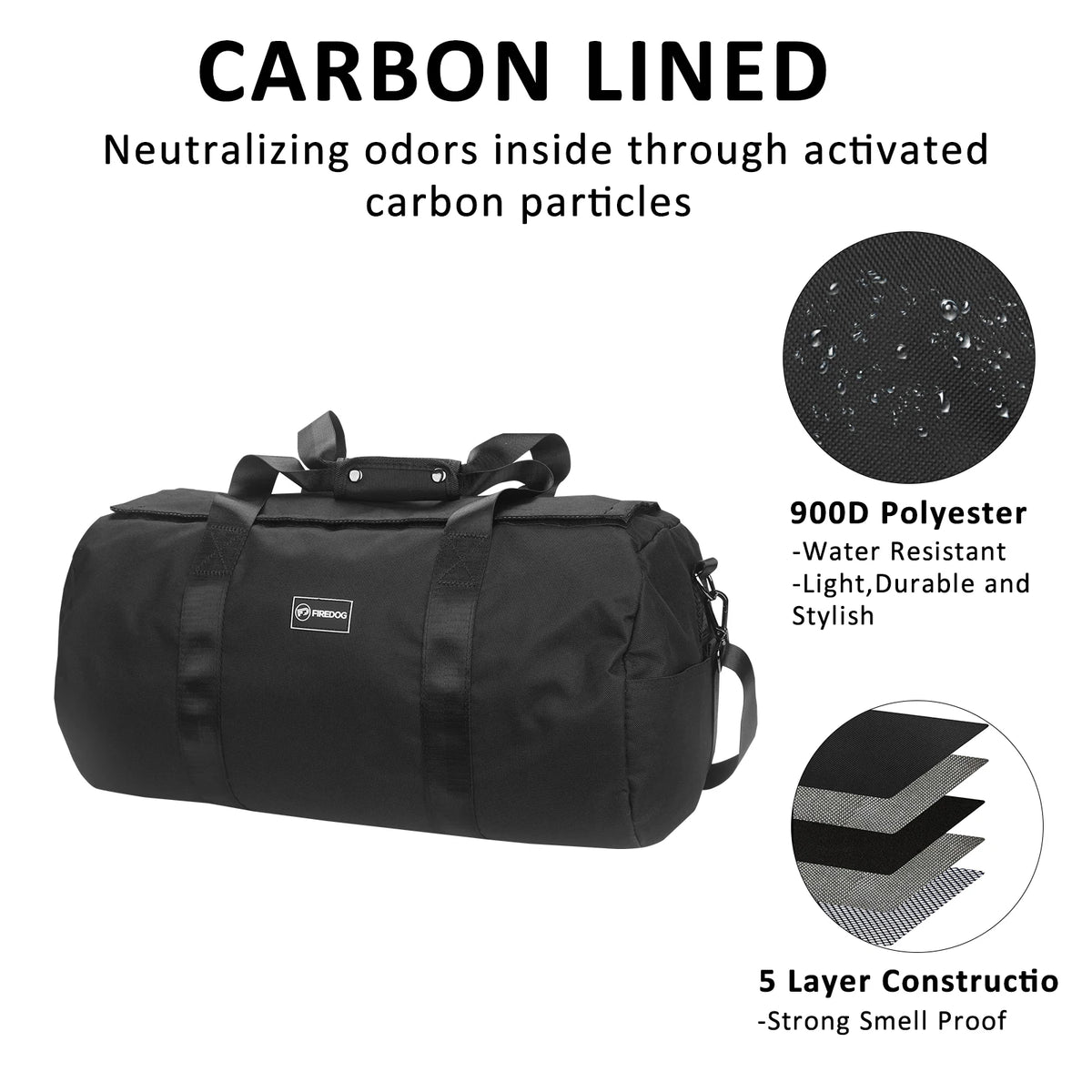 FIREDOG Smellproof Lockable Large Travel Organizer