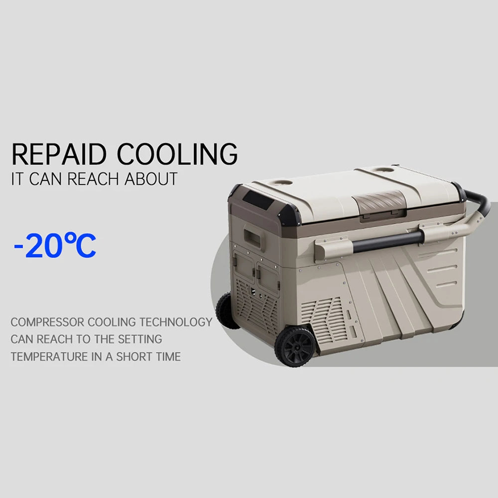 Overlanding Dual Zone Portable Car Fridge Compressor 45L Freezer 65W
