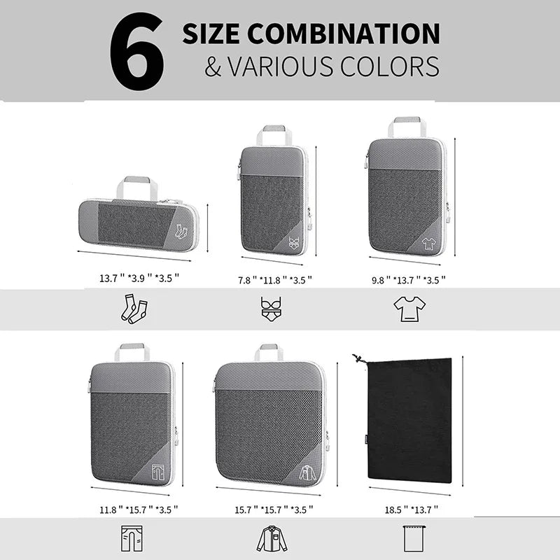 Premium Mesh Packing Cubes For Travel Luggage Organizer