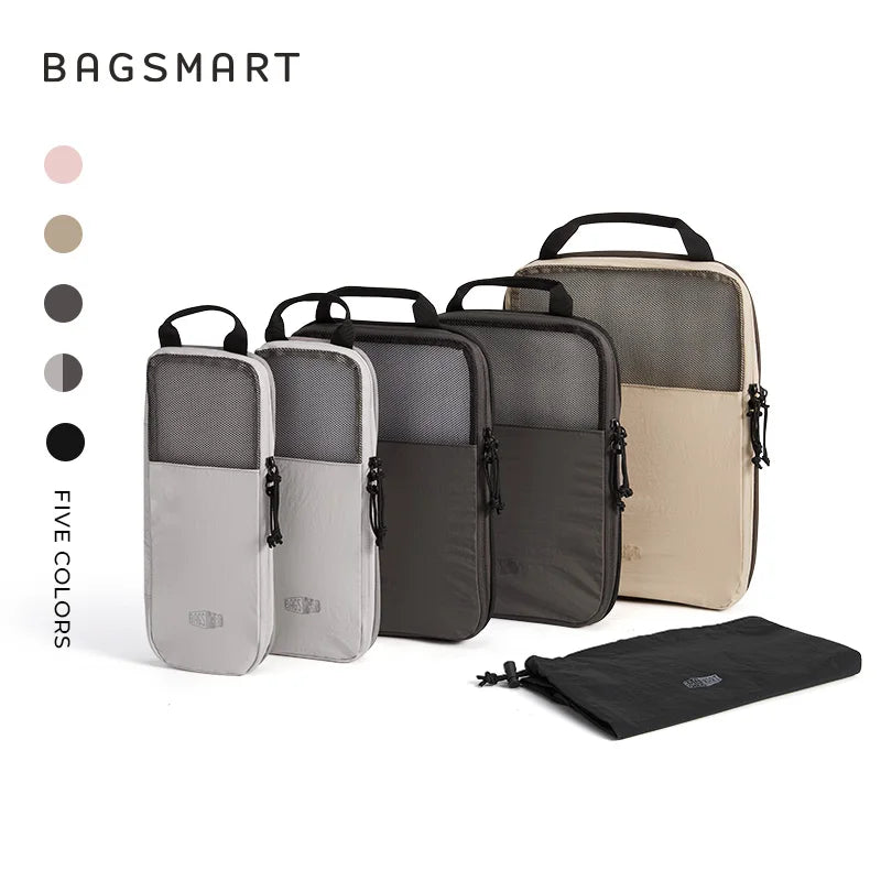 Bagsmart 6PC Compression Packing Cubes Large Capacity Portable Luggage Travel Organizers