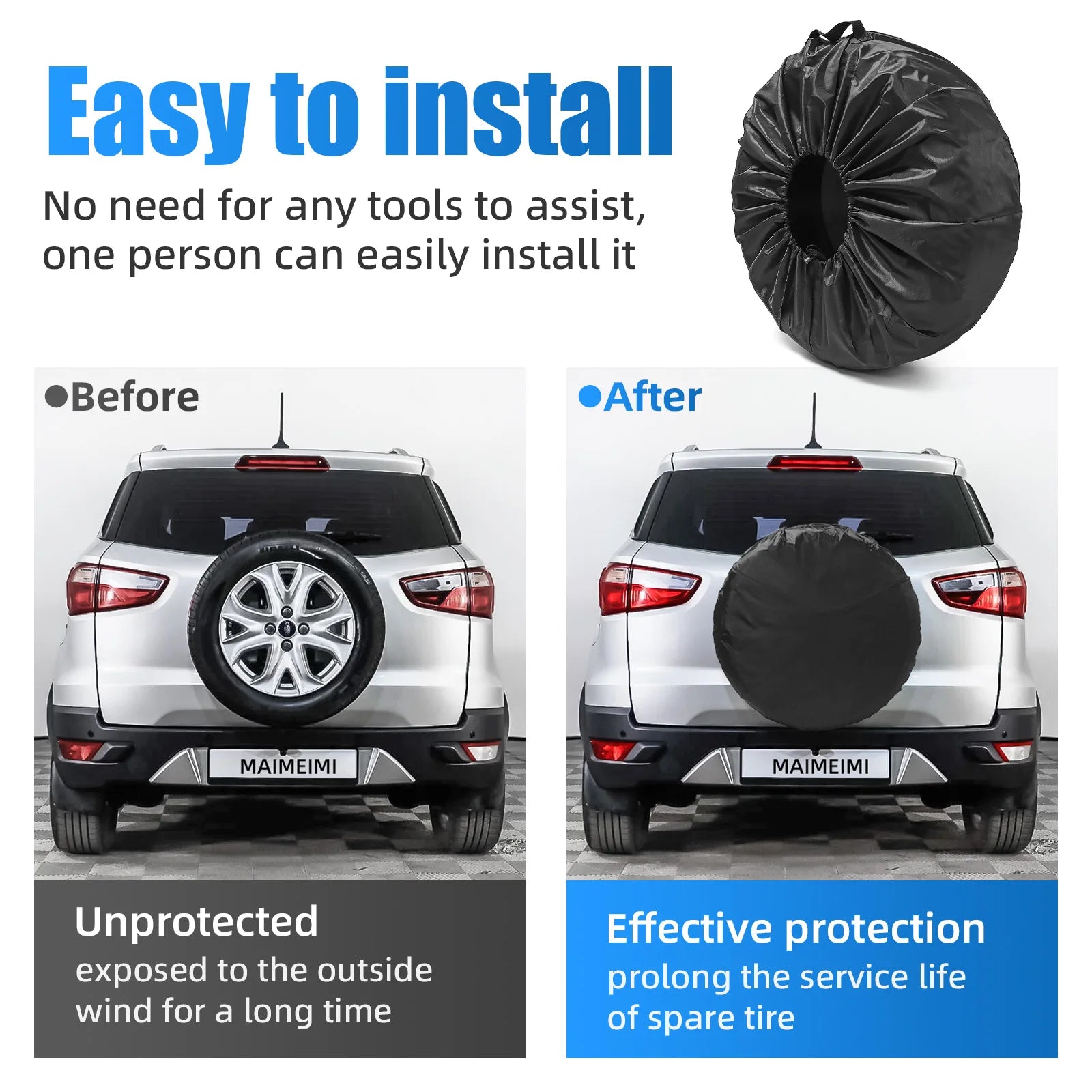 Spare Tire Cover Weatherproof Dustproof 13 20 Inch Polyester 4x4