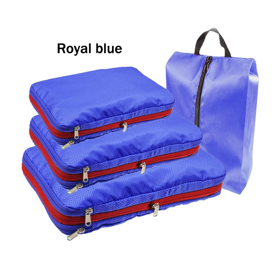 Essential Travel Compression Packing Cubes And Shoe Bag Set