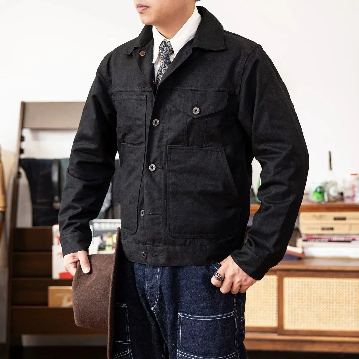 Red Tornado WaxedCanvas Cruiser Jacket Yellowstone