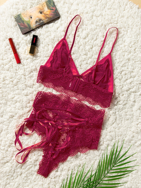 Lace Bralette & High-Waist Panty Set