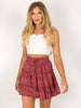 Ladies High Waist Ruffled Floral Printed A-Line Skirt