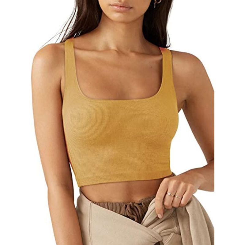 Women's solid color casual thread short vest