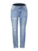 Women's Washed Frayed Tassel Slim High Elastic Skinny Jeans