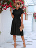 Elegant Casual Button Shirt Waist Tie Dress