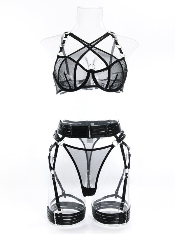 Sultry self-designed woven lingerie set