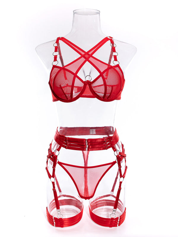 Seductive Woven Lace Lingerie Set