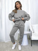 Women's New Solid Color Round Fashionable Casual Collar Pullover Long Sleeve Trousers Sweater Suit