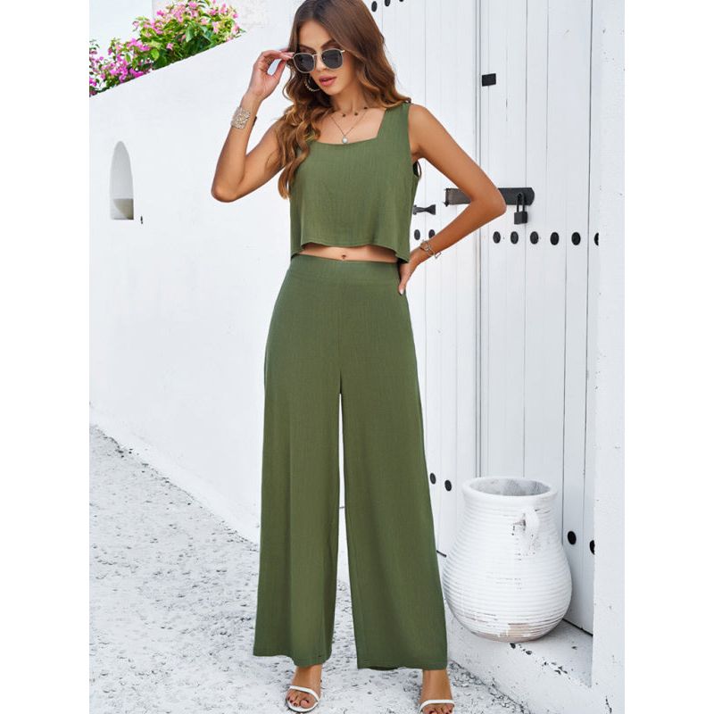 New casual sleeveless vest + trousers suit