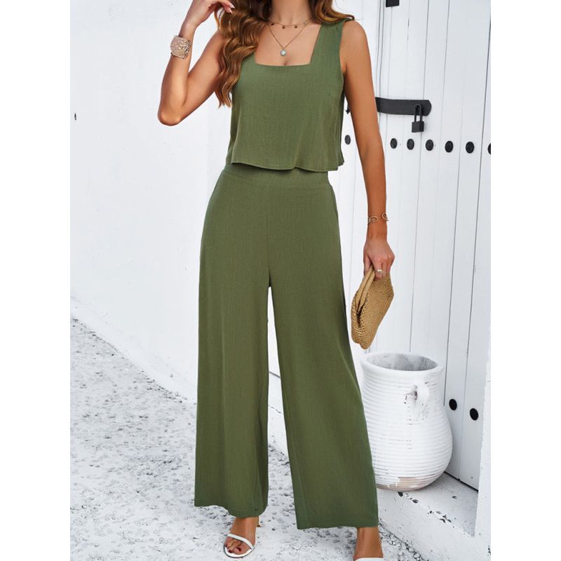 New casual sleeveless vest + trousers suit