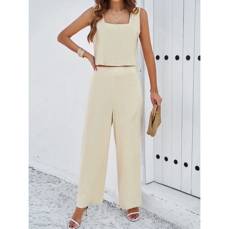 New casual sleeveless vest + trousers suit