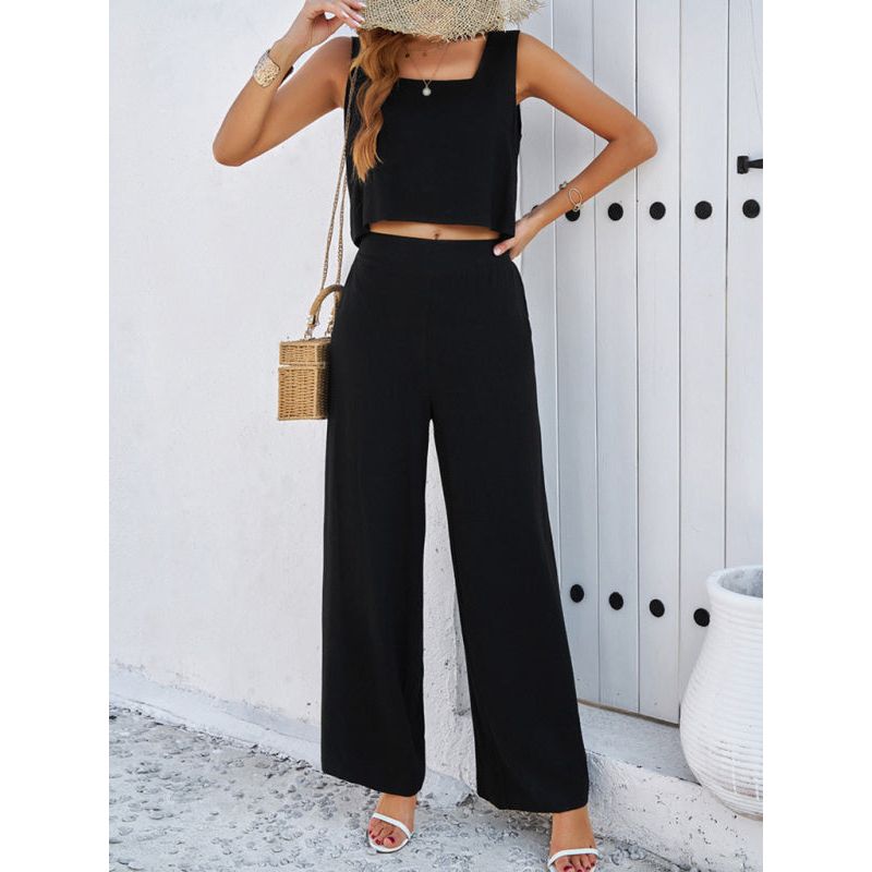 New casual sleeveless vest + trousers suit