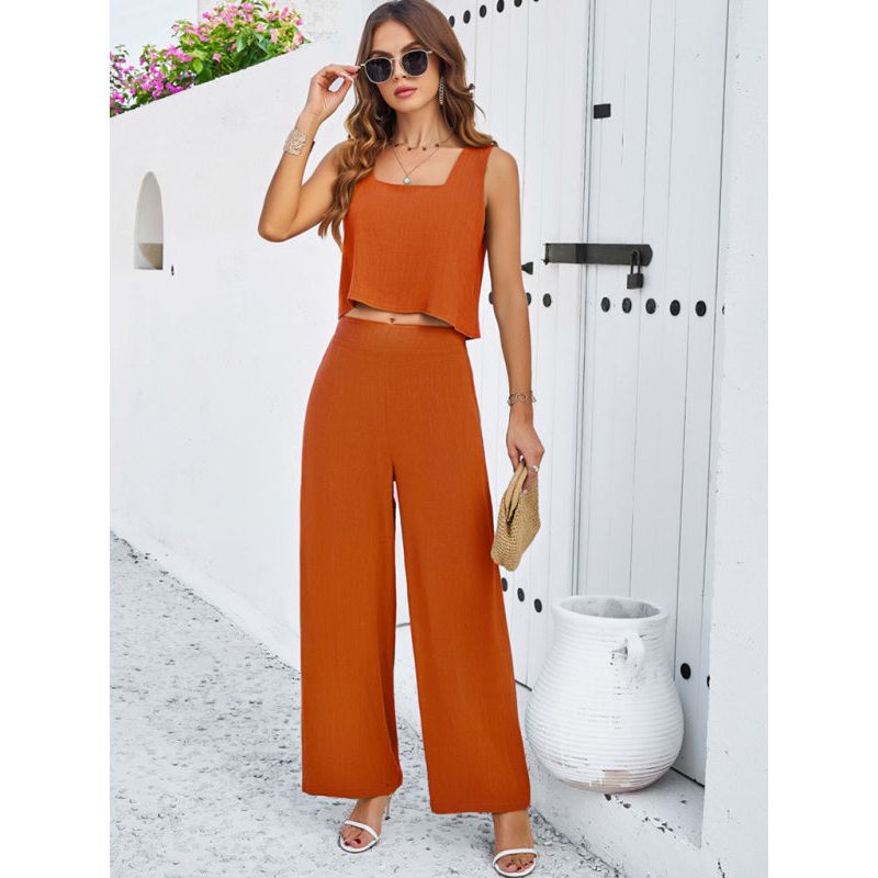New casual sleeveless vest + trousers suit
