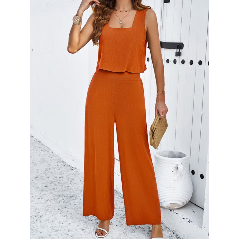 New casual sleeveless vest + trousers suit
