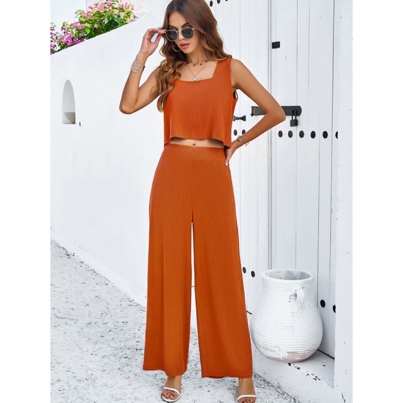 New casual sleeveless vest + trousers suit
