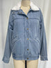 Cozy Fall & Winter Denim Jacket with Plush Fur Collar and Double Pockets