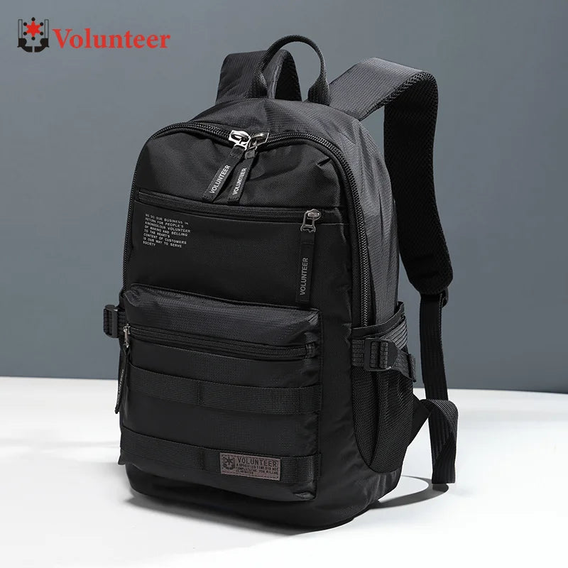 VOLUNTEER Men's Waterproof Laptop Backpack Travel Bag