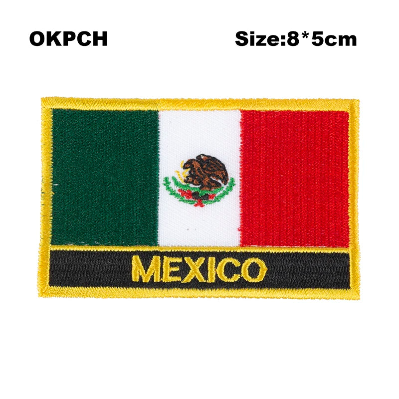 Mexican Flag Embroidered Iron-On Sew-On Decorations