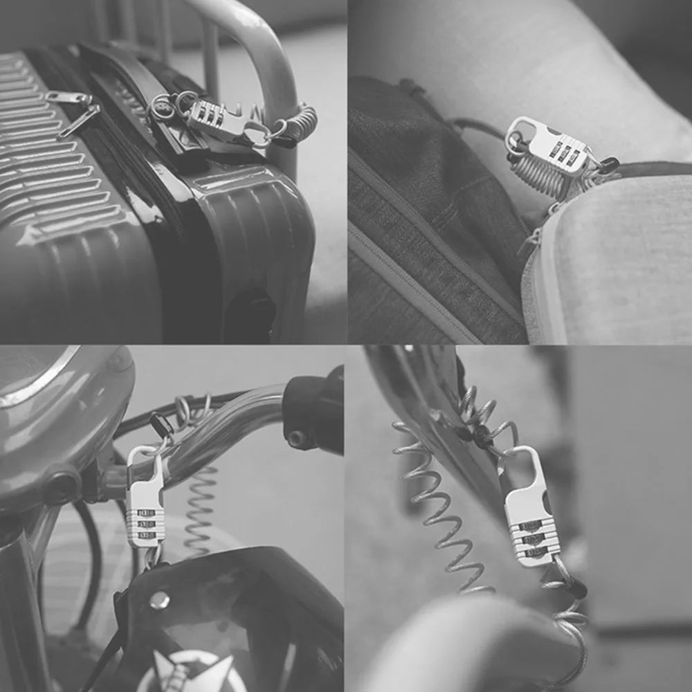 Retractable Cable Combination Padlock Secures Belongings