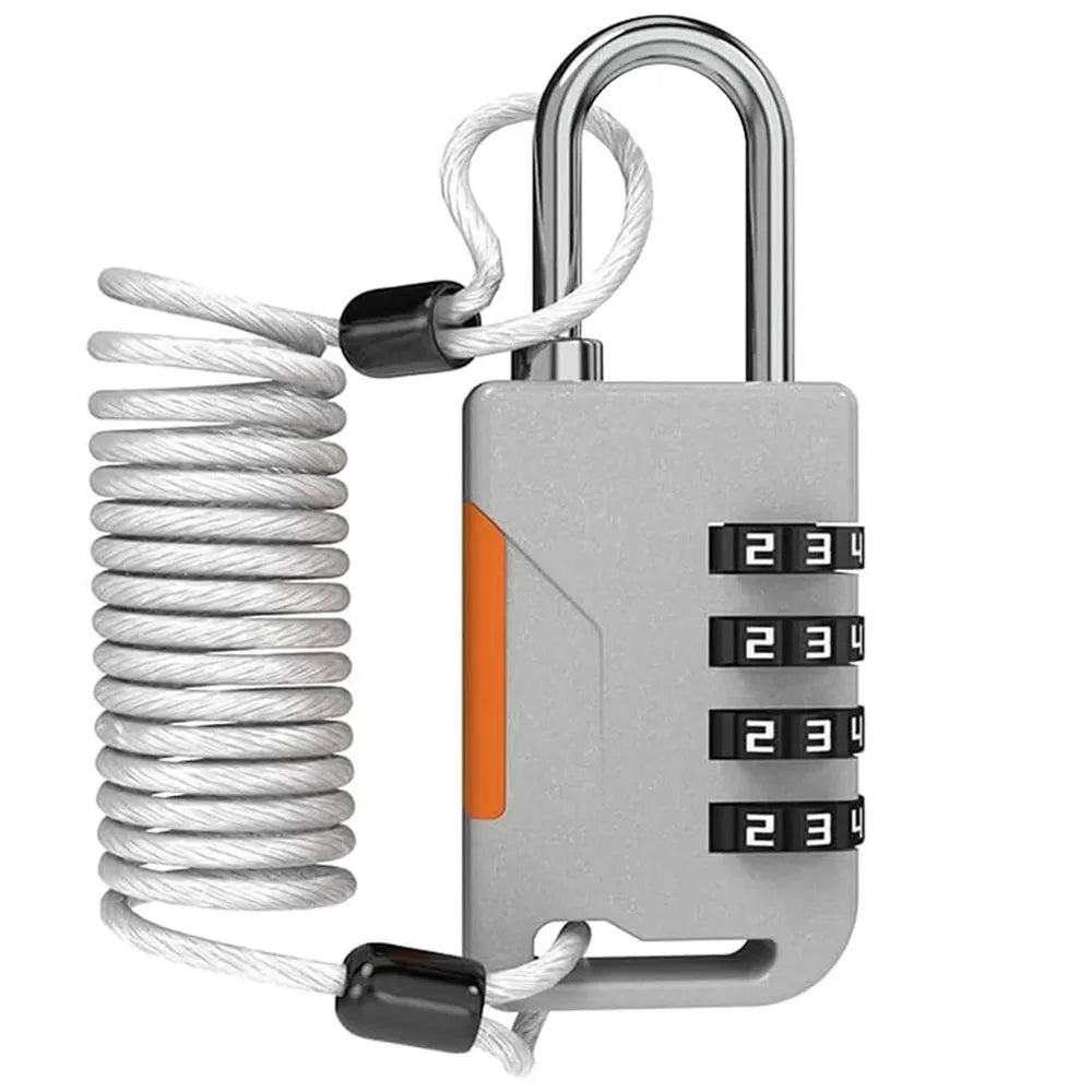 Retractable Cable Combination Padlock Secures Belongings