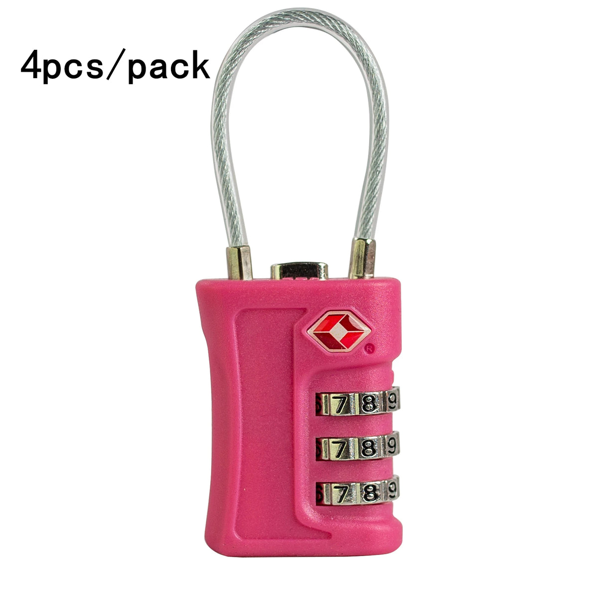 4 Pack TSA Customs Code Lock for Travel Luggage Password Changeable Black Lock Contrast Design Padlock 3 Digit Combination Lock