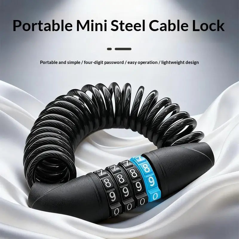 Motorcycle Helmet Combination Cable Lock AntiTheft