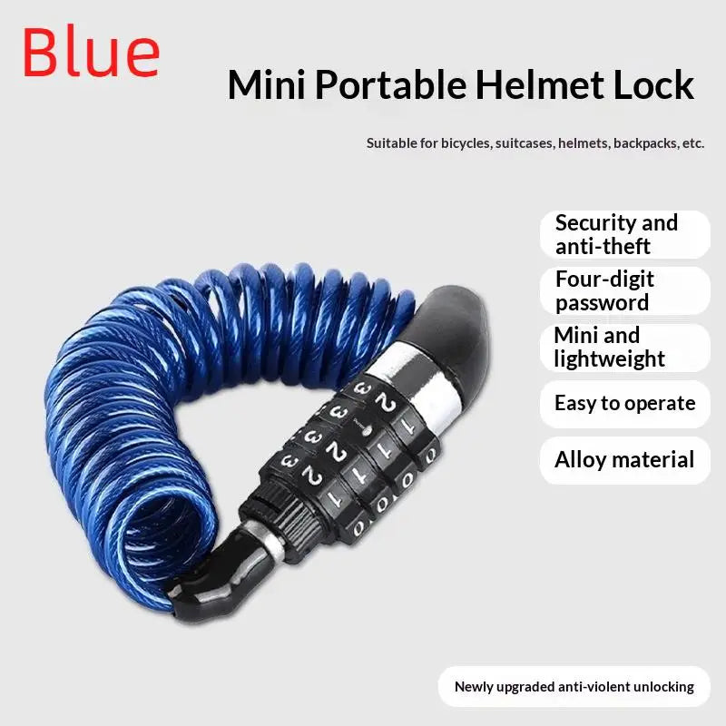 Motorcycle Helmet Combination Cable Lock AntiTheft