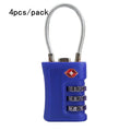 4 Pack TSA Customs Code Lock for Travel Luggage Password Changeable Black Lock Contrast Design Padlock 3 Digit Combination Lock