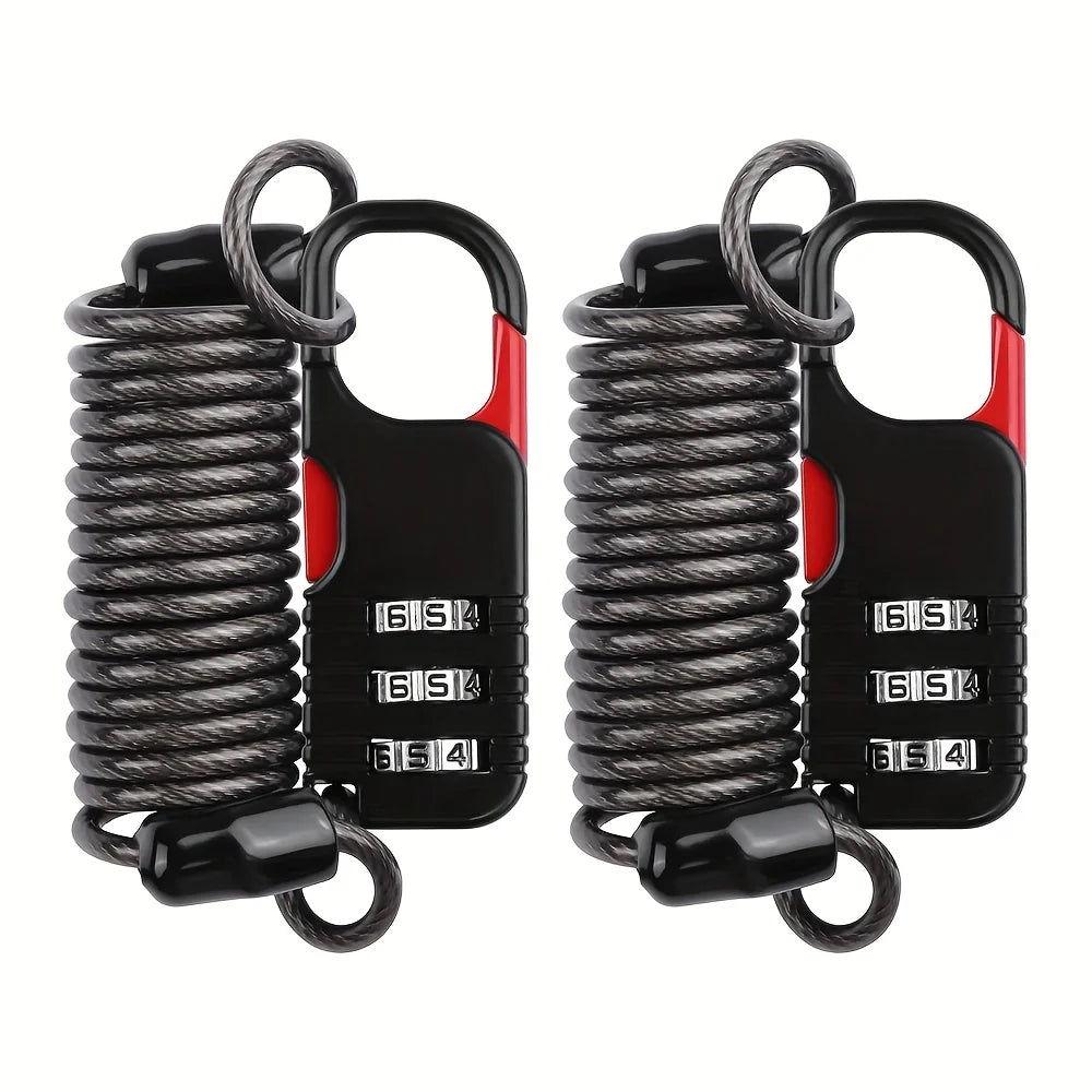 Retractable Cable Combination Padlock Secures Belongings
